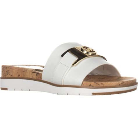 michael kors jelly sandals optic white|women's jilly flat sandals.